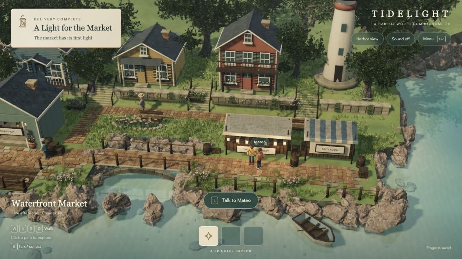 Close view of the finished harbor